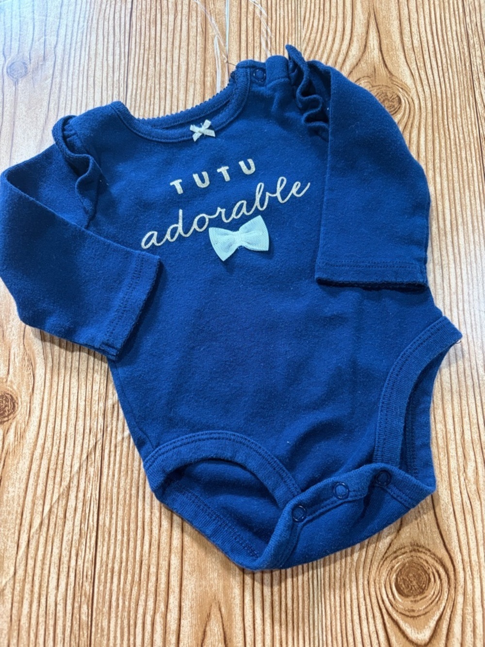 7/$20 Carter’s Tutu Adorable Navy Blue Long-Sleeve Baby One-Piece Onesie